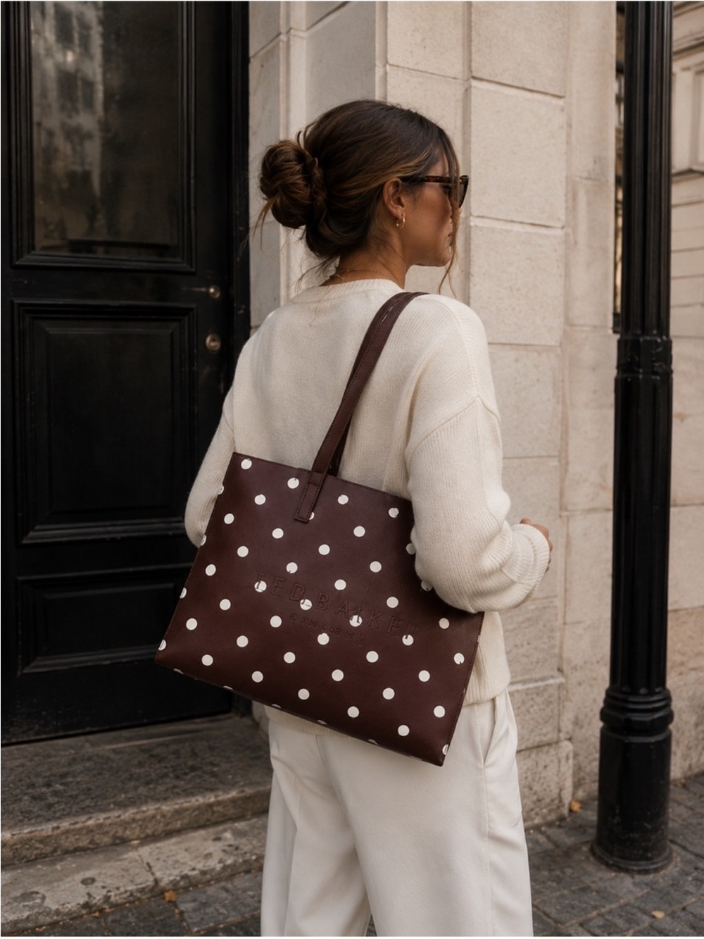 NWT | Ted Baker London Brown Polka Dot Large Tote Bag